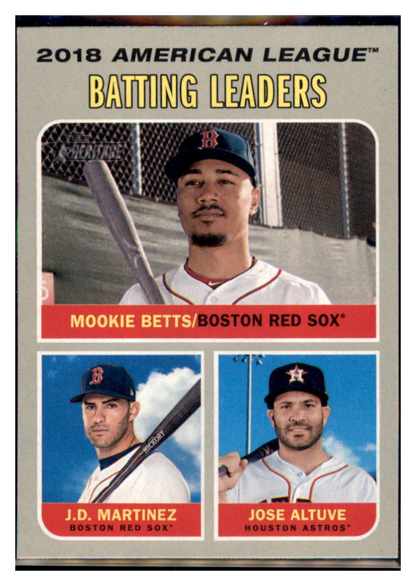 2019 Topps Heritage Jose Altuve / Mookie
  Betts / J.D. Martinez CPC, LL   
  Houston Astros / Boston Red Sox #62 Baseball card    TMH1B simple Xclusive Collectibles   