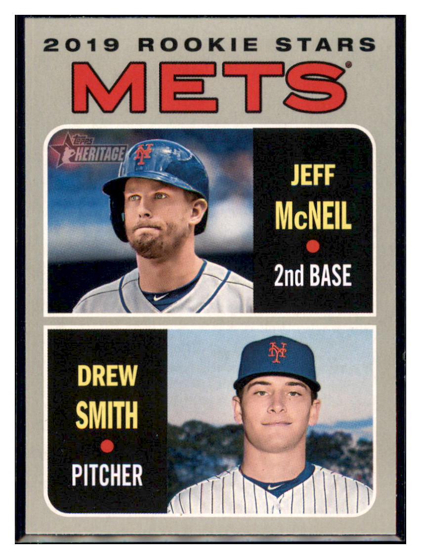 2019 Topps Heritage Jeff McNeil / Drew
  Smith CPC, RC, RS    New York Mets #348
  Baseball card    TMH1B simple Xclusive Collectibles   
