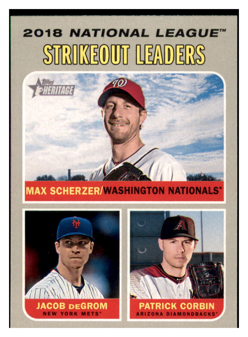 2019 Topps Heritage Jacob deGrom /
  Patrick Corbin / Max Scherzer CPC, LL   
  New York Mets / Arizona Diamondbacks / Washington Nationals #71
  Baseball card    TMH1B simple Xclusive Collectibles   