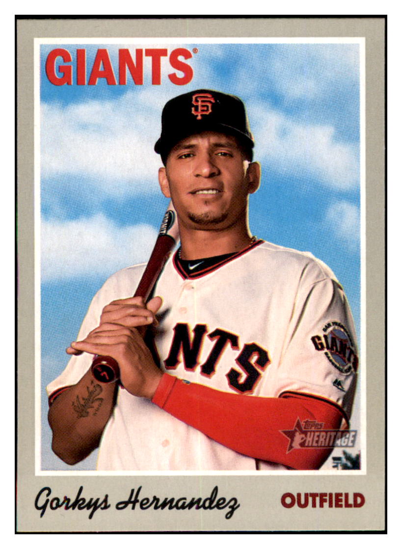 2019 Topps Heritage Gorkys Hernandez    San Francisco Giants #58 Baseball
  card    TMH1B simple Xclusive Collectibles   