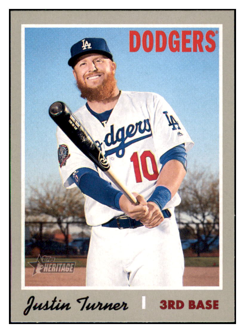 2019 Topps Heritage Justin Turner    Los Angeles Dodgers #174 Baseball
  card    TMH1B_1a simple Xclusive Collectibles   
