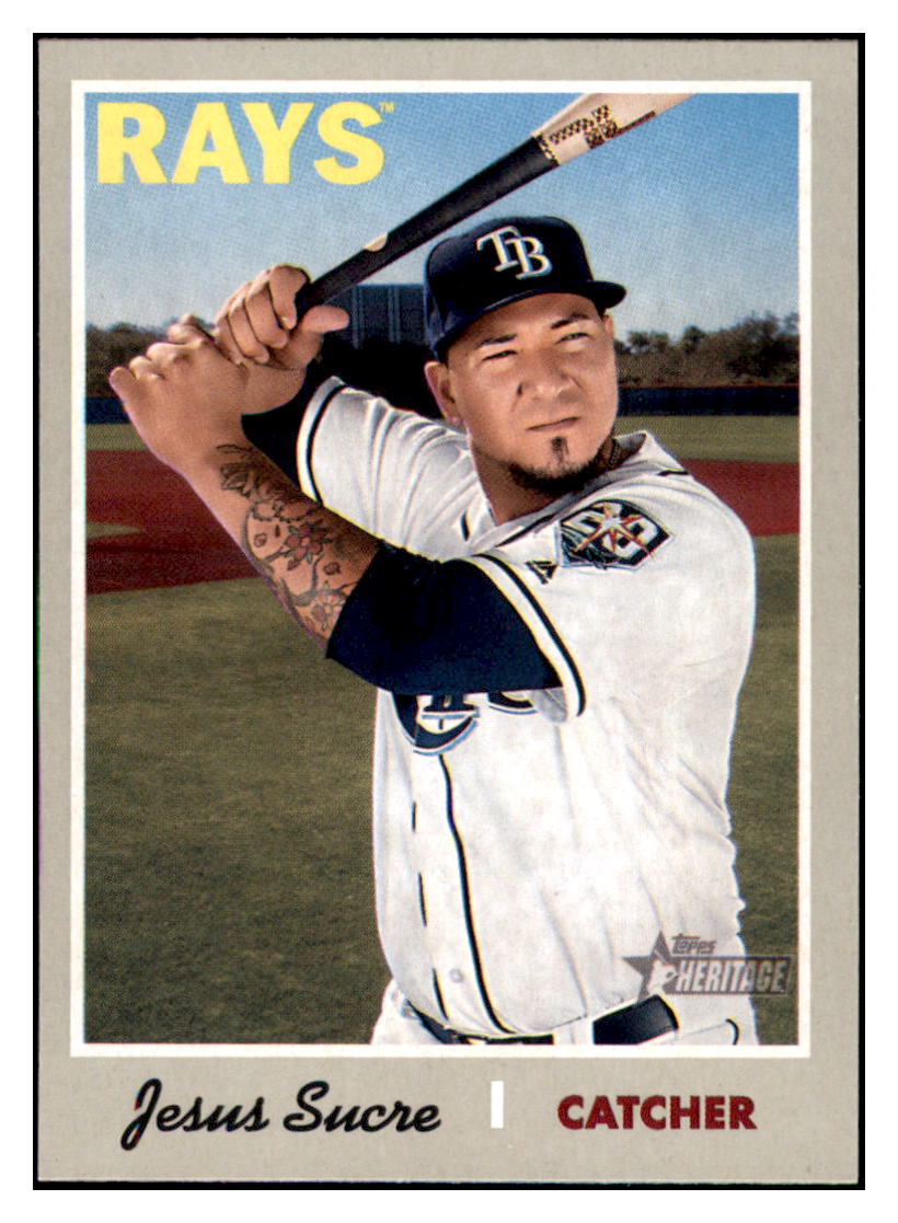 2019 Topps Heritage Jesus Sucre    Tampa Bay Rays #219 Baseball card    TMH1B simple Xclusive Collectibles   