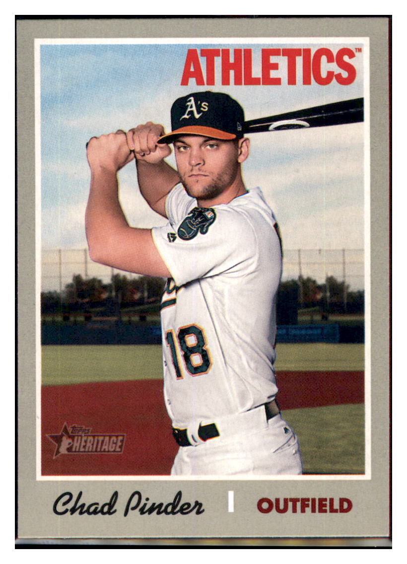 2019 Topps Heritage Chad Pinder    Oakland Athletics #259 Baseball card    TMH1B_1a simple Xclusive Collectibles   