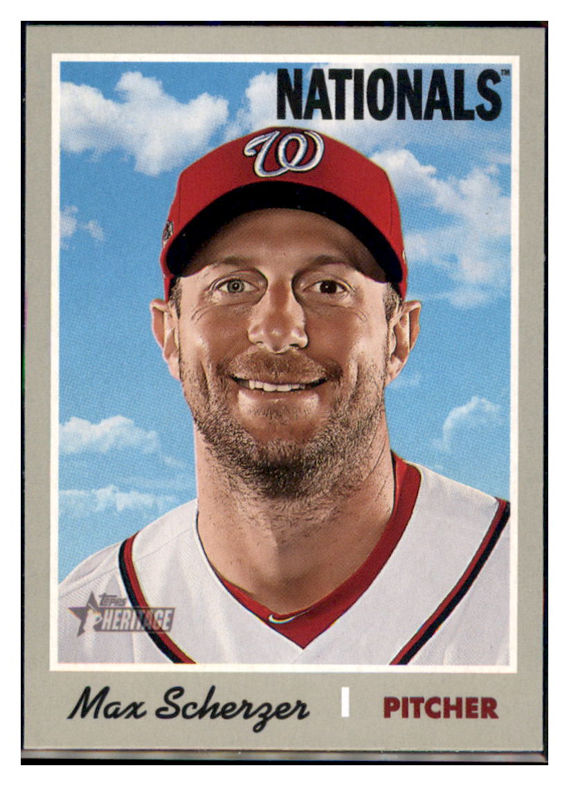 2019 Topps Heritage Max Scherzer    Washington Nationals #454 Baseball
  card    TMH1B simple Xclusive Collectibles   