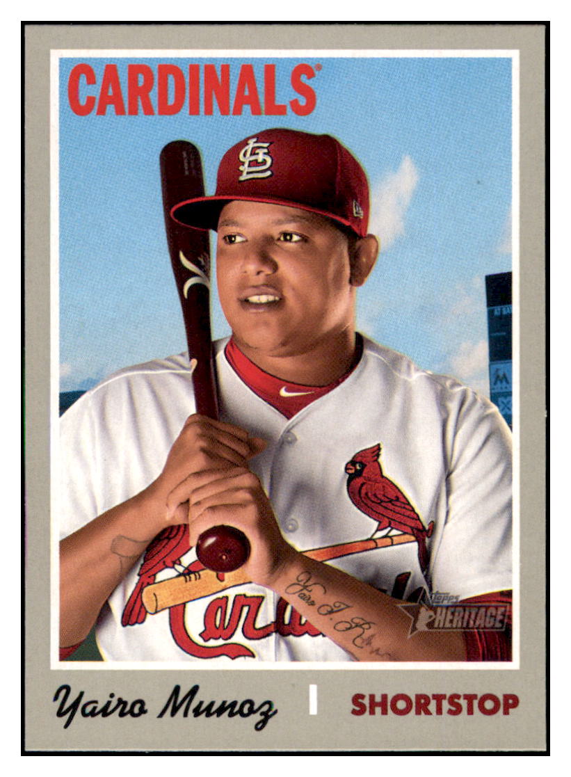 2019 Topps Heritage Yairo Munoz    St. Louis Cardinals #312 Baseball
  card    TMH1B simple Xclusive Collectibles   