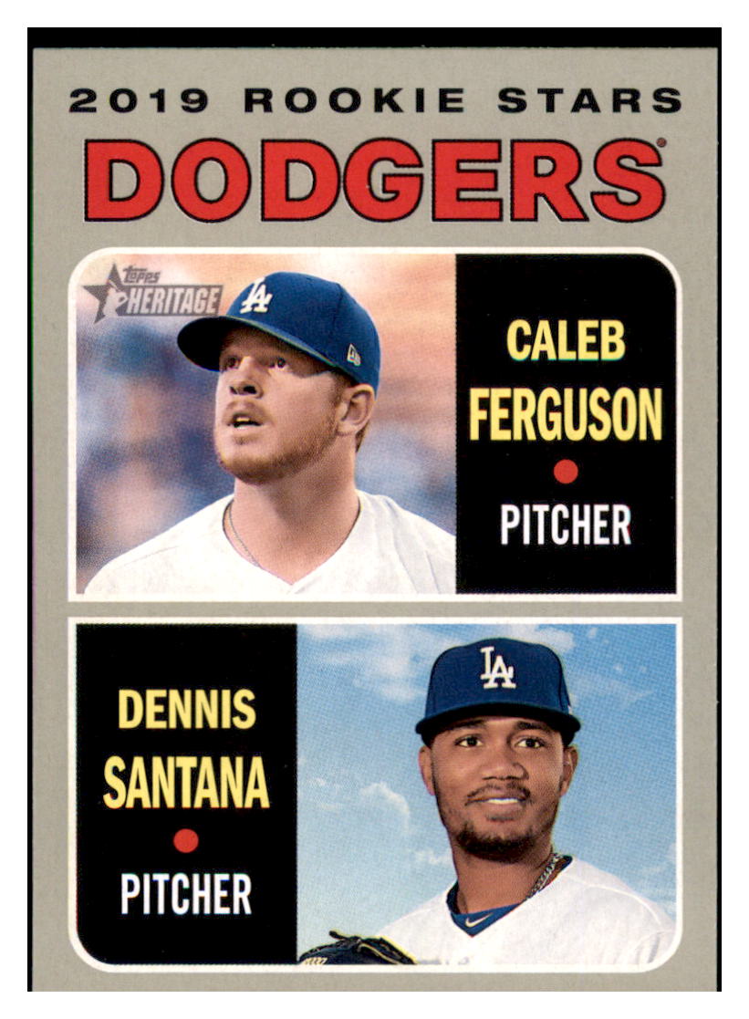 2019 Topps Heritage Dennis Santana /
  Caleb Ferguson CPC, RC, RS    Los
  Angeles Dodgers #131 Baseball card   
  TMH1B simple Xclusive Collectibles   