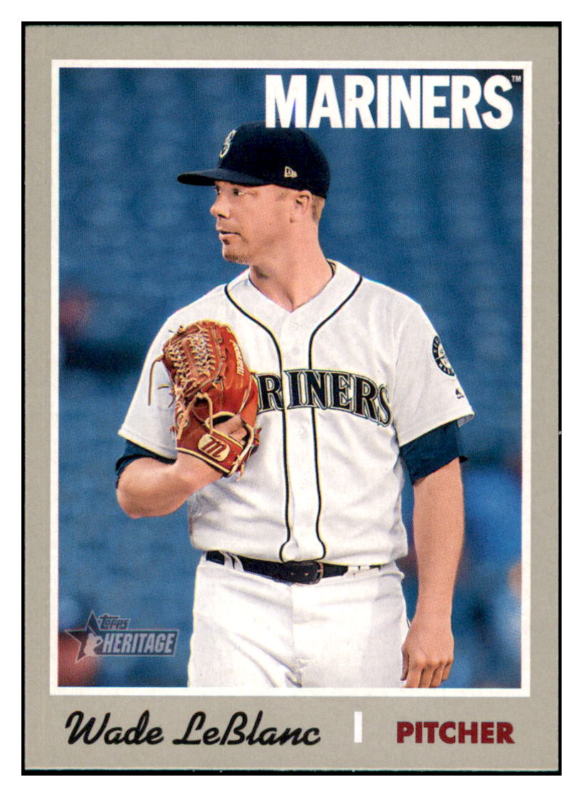 2019 Topps Heritage Wade LeBlanc    Seattle Mariners #393 Baseball card    TMH1B simple Xclusive Collectibles   