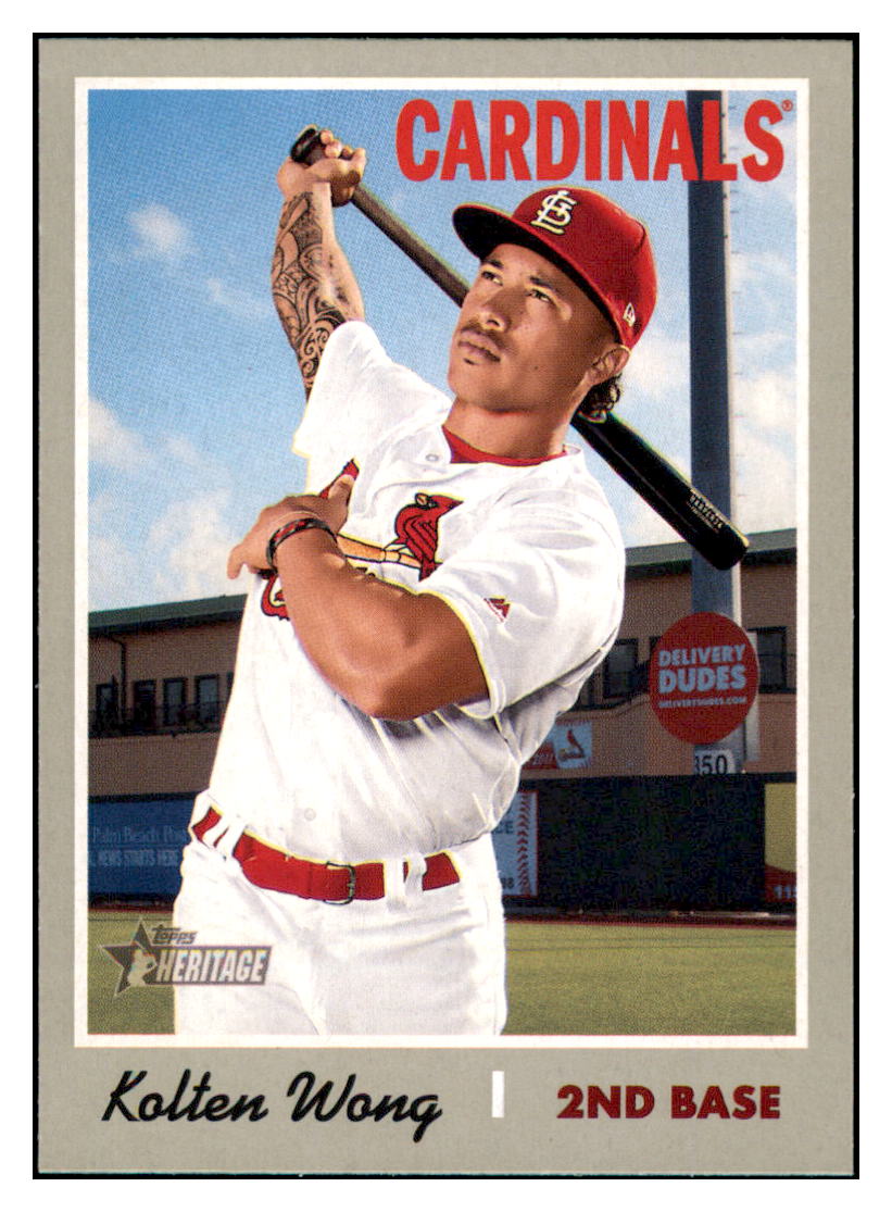 2019 Topps Heritage Kolten Wong    St. Louis Cardinals #162 Baseball
  card    TMH1B simple Xclusive Collectibles   