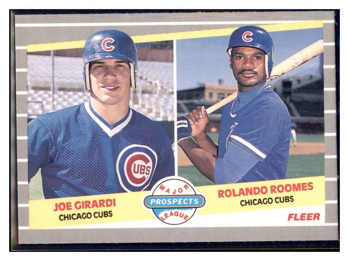 1989 Fleer Joe Girardi / Rolando Roomes
  MLP, RC    Chicago Cubs #644 Baseball
  card   VSMP1IMB simple Xclusive Collectibles   