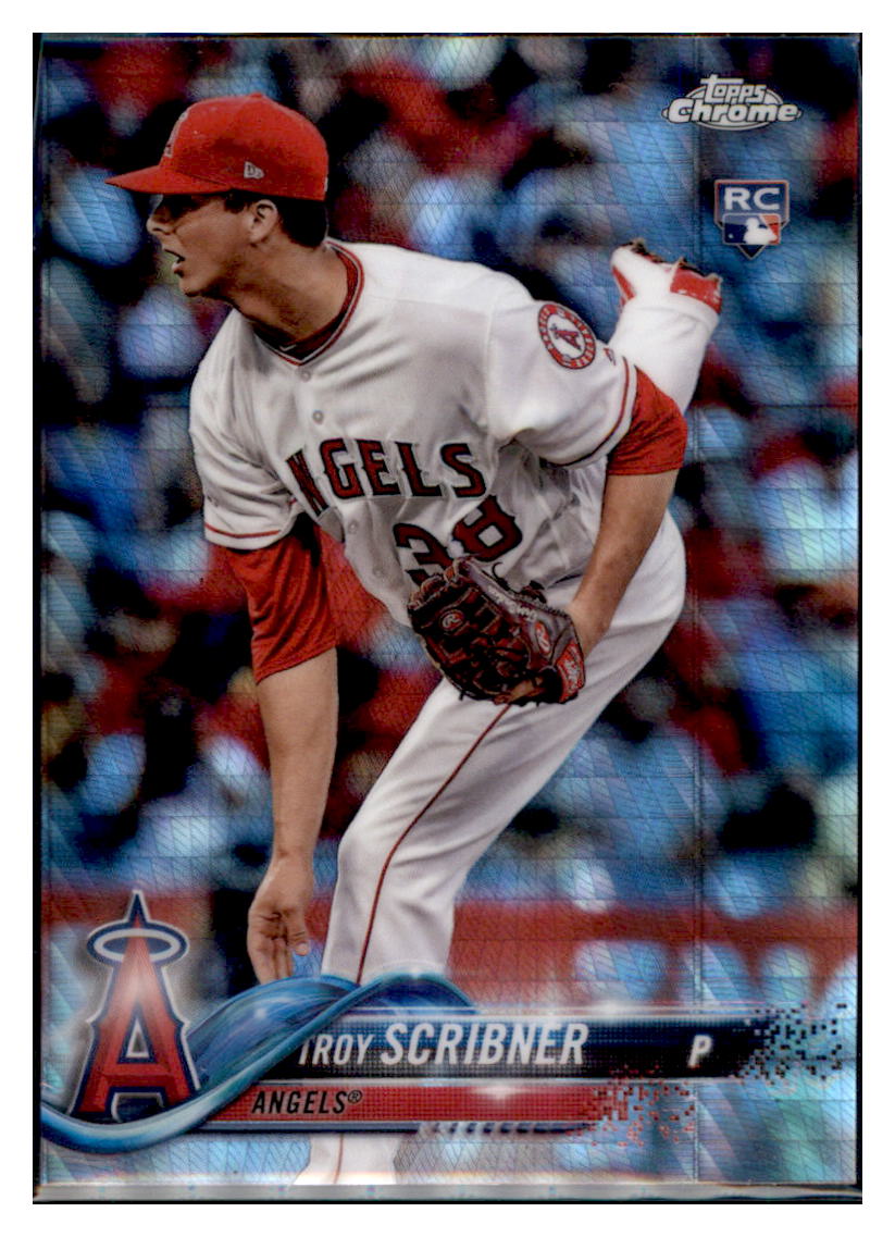 2018 Topps Chrome Troy Scribner    Los Angeles Angels #164 Baseball
  card   VSMP1IMB simple Xclusive Collectibles   