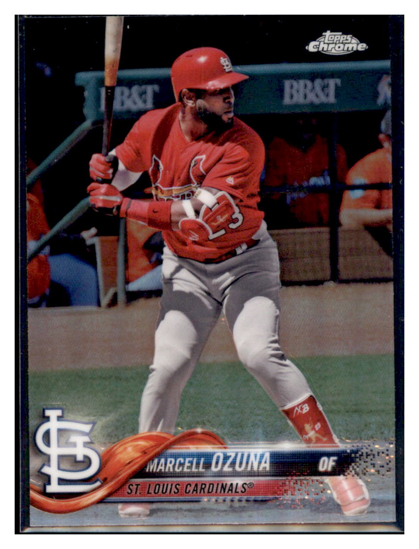 2018 Topps Chrome Marcell Ozuna Refractor   St. Louis Cardinals #149 Baseball
  card   VSMP1IMB simple Xclusive Collectibles   
