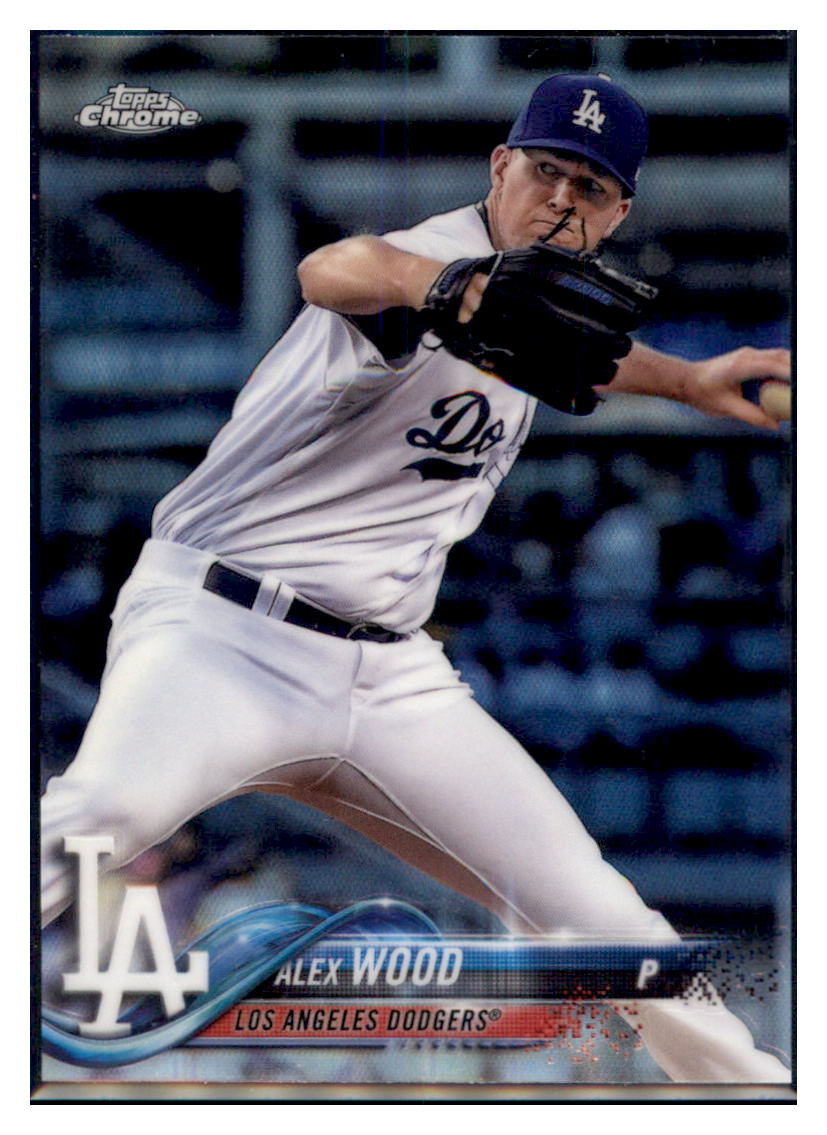 2018 Topps Chrome Alex Wood    Los Angeles Dodgers #39 Baseball
  card   VSMP1IMB simple Xclusive Collectibles   
