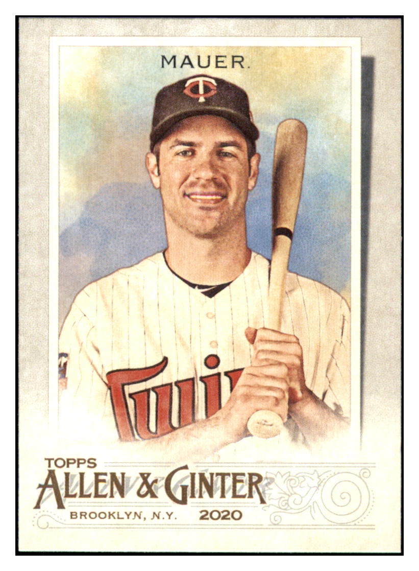 2020 Topps Allen & Ginter Joe
  Mauer    Minnesota Twins #20 Baseball
  card   VSMP1IMB simple Xclusive Collectibles   