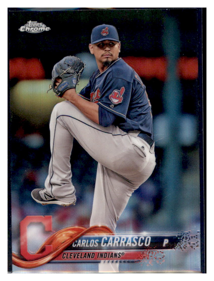 2018 Topps Chrome Carlos Carrasco    Cleveland Indians #173 Baseball card   VSMP1IMB simple Xclusive Collectibles   