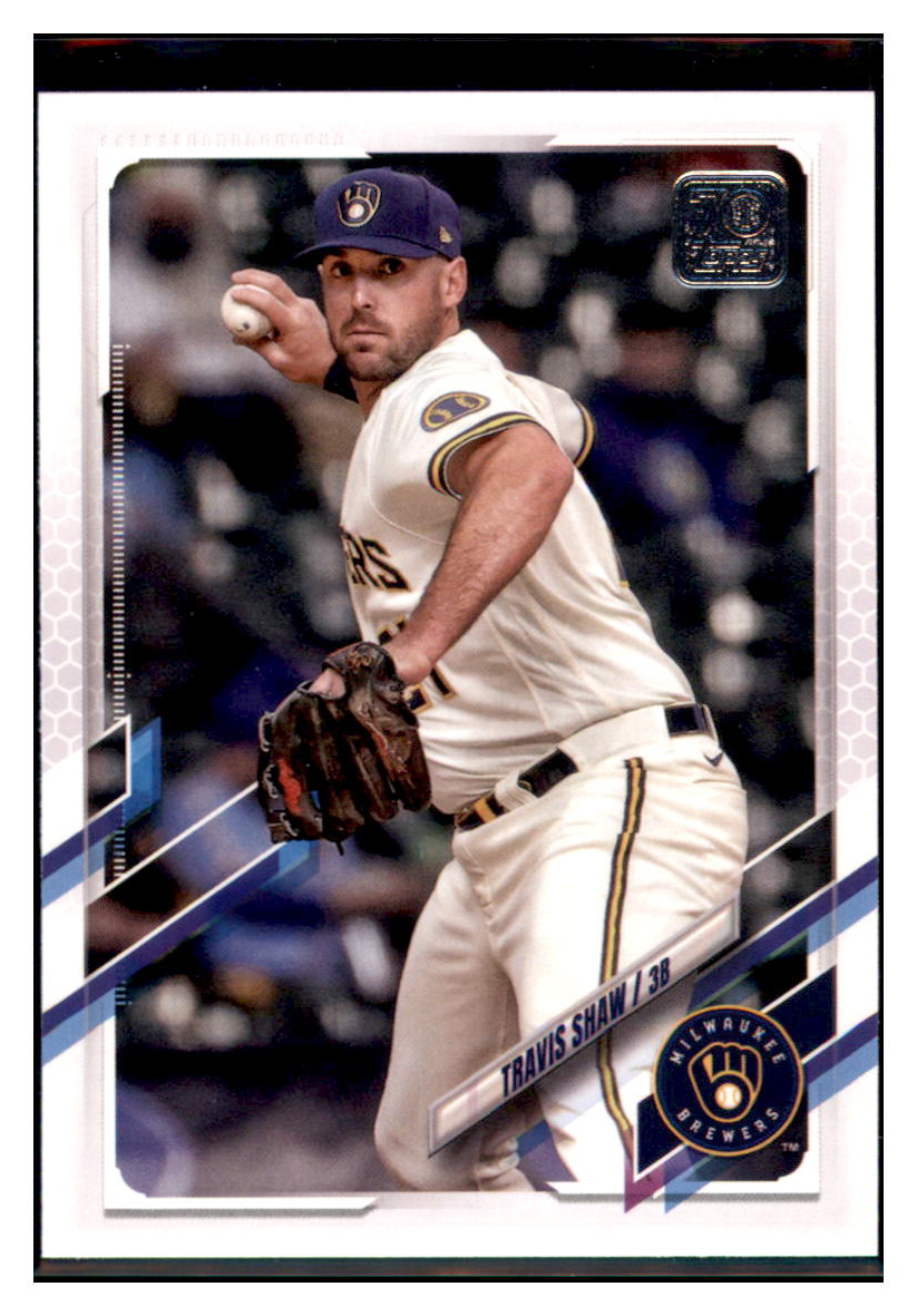 2021 Topps Update Travis Shaw    Milwaukee Brewers #US149 Baseball
  card   BMB1A simple Xclusive Collectibles   