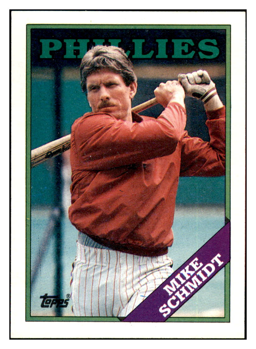 1988 Topps Mike Schmidt    Philadelphia Phillies #600 Baseball
  card   BMB1B simple Xclusive Collectibles   