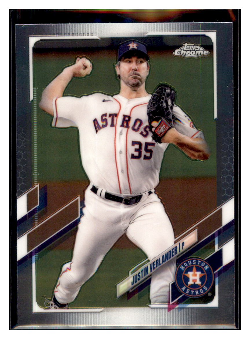 2021 Topps Chrome Justin Verlander    Houston Astros #122 Baseball card   BMB1C simple Xclusive Collectibles   