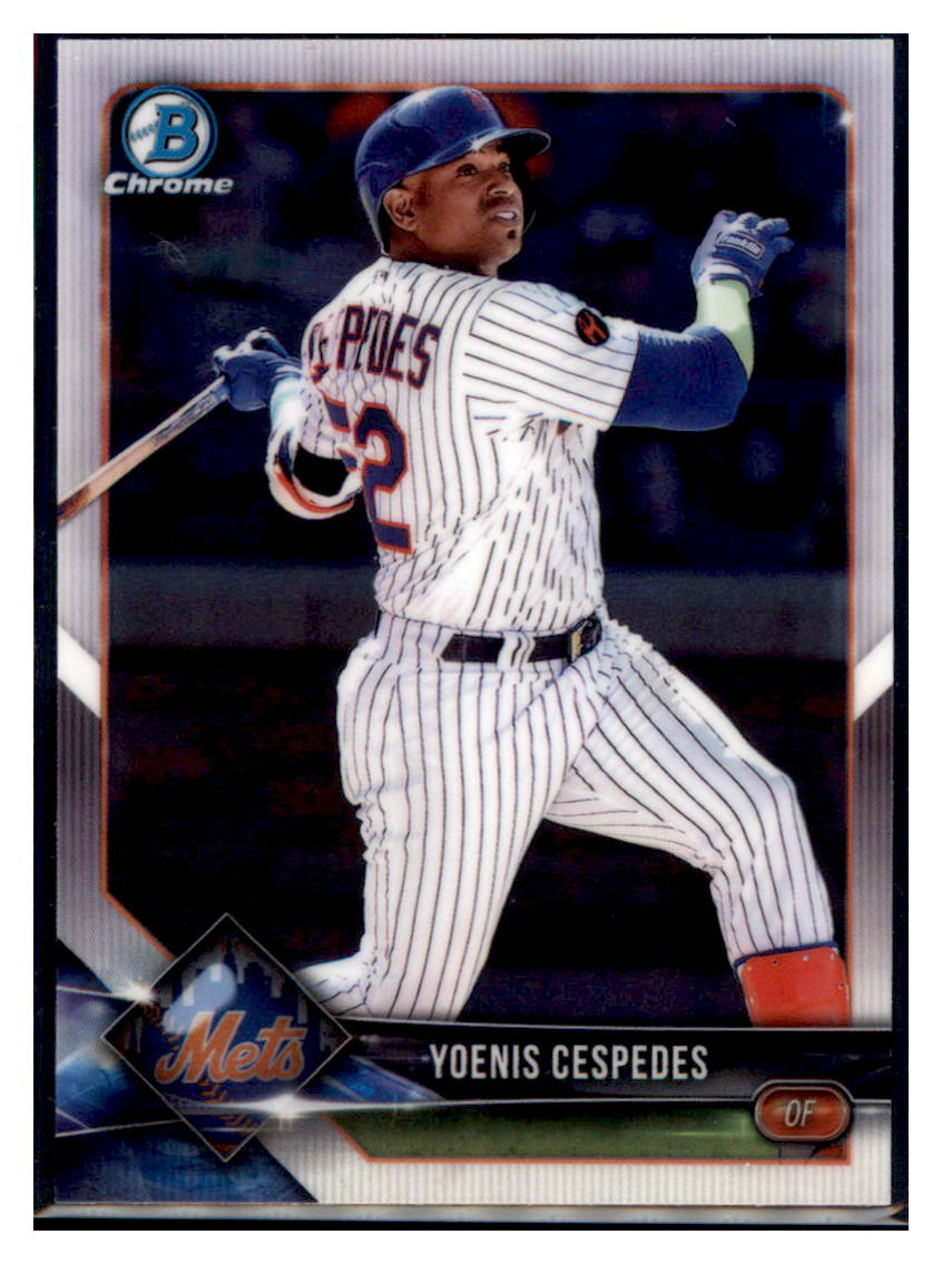 2018 Bowman Chrome Yoenis Cespedes    New York Mets #27 Baseball card   CBT1A simple Xclusive Collectibles   