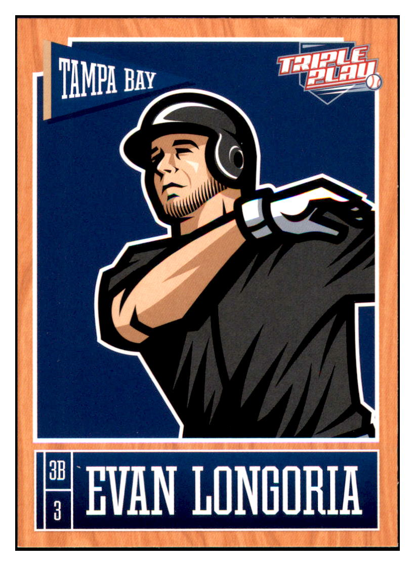 2013 Panini Triple Play Evan
  Longoria    Tampa Bay Rays #79 Baseball
  card   CBT1A simple Xclusive Collectibles   