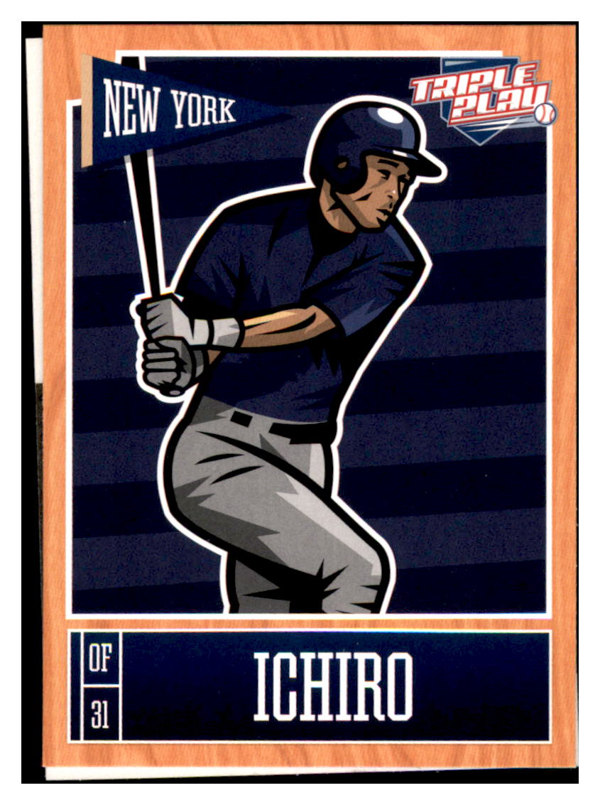 2013 Panini Triple Play Ichiro
  Suzuki    New York Yankees #55 Baseball
  card   CBT1A simple Xclusive Collectibles   