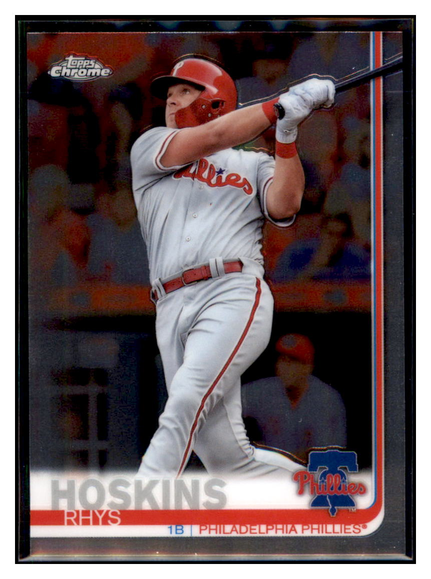 2019 Topps Chrome Rhys Hoskins    Philadelphia Phillies #195 Baseball
  card   CBT1A simple Xclusive Collectibles   