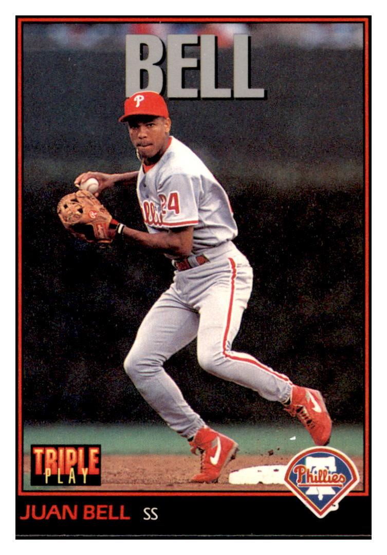 1993 Triple Play Juan Bell    Philadelphia Phillies #98 Baseball
  card   CBT1A simple Xclusive Collectibles   