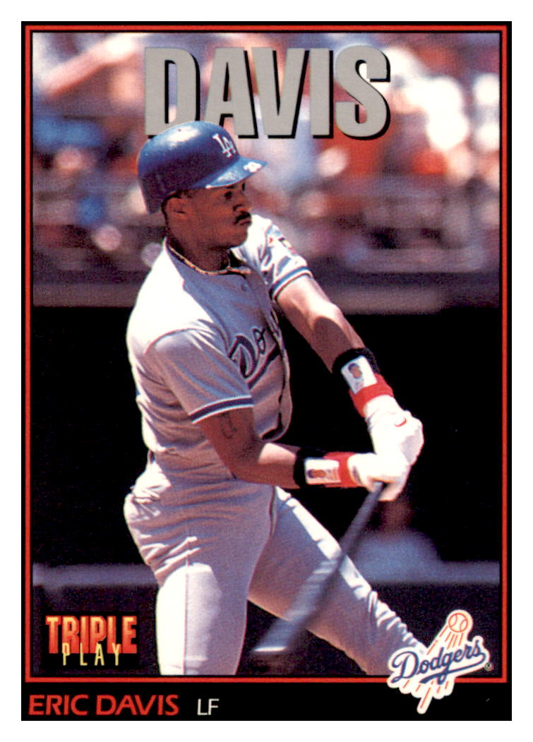 1993 Triple Play Eric Davis    Los Angeles Dodgers #112 Baseball
  card   CBT1A simple Xclusive Collectibles   