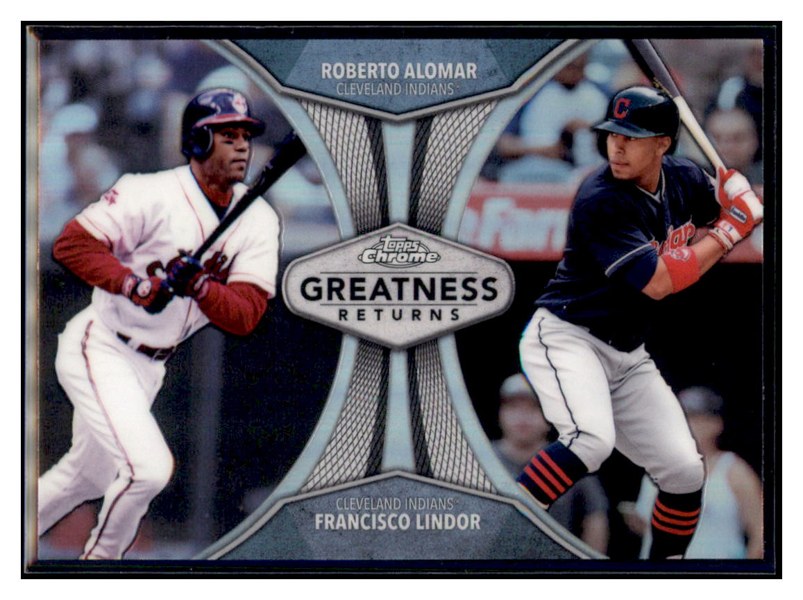 2019 Topps Chrome Roberto
  Alomar / Francisco Lindor Greatness Returns 
  Baseball card CBT1B simple Xclusive Collectibles   