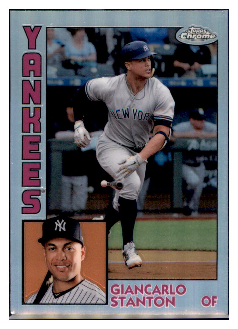 2019 Topps Chrome Giancarlo
  Stanton 1984 Topps Baseball  Baseball
  card CBT1B simple Xclusive Collectibles   