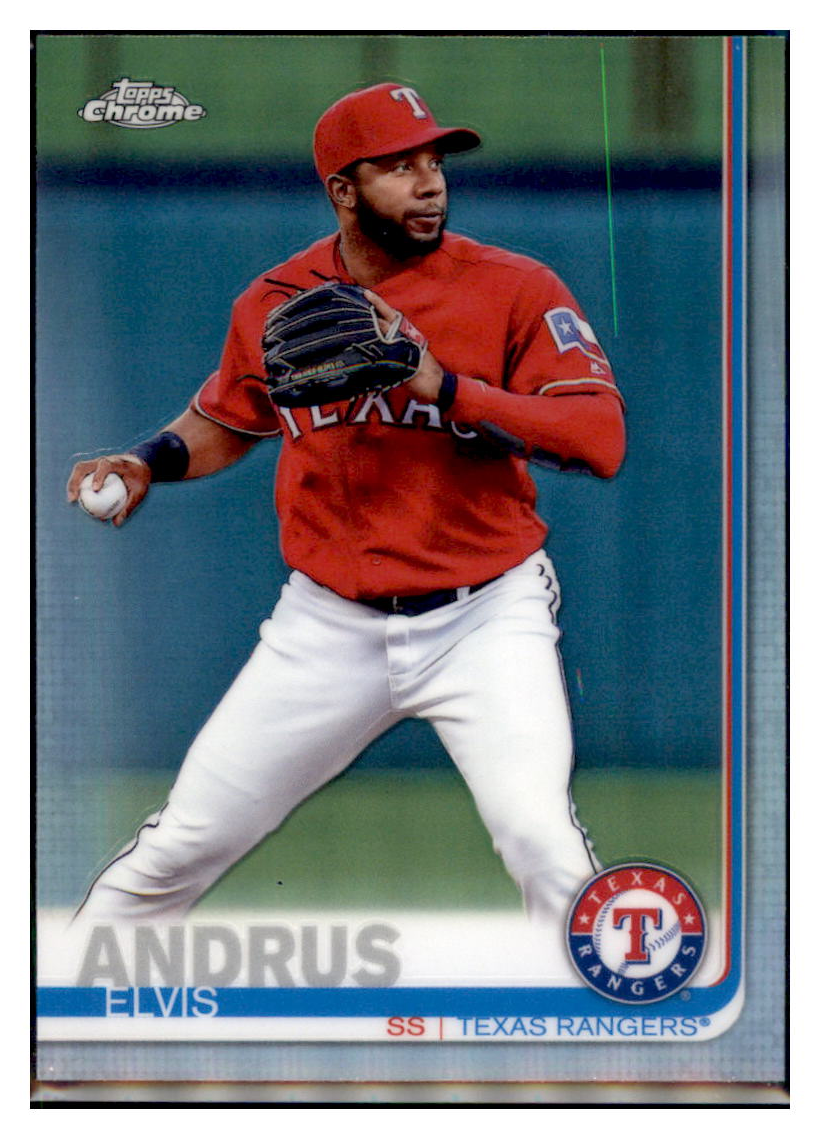 2019 Topps Chrome Elvis Andrus Baseball card
  CBT1B simple Xclusive Collectibles   