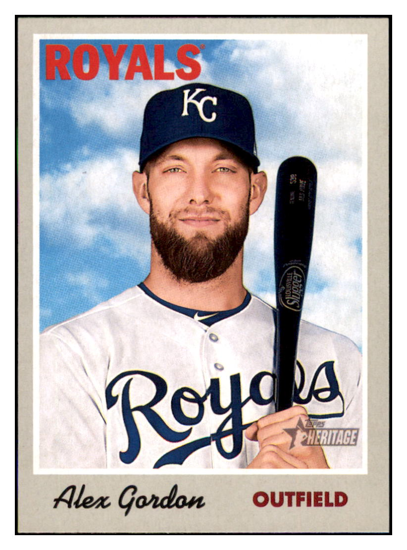 2019 Topps Heritage Alex
  Gordon   Baseball card CBT1B simple Xclusive Collectibles   