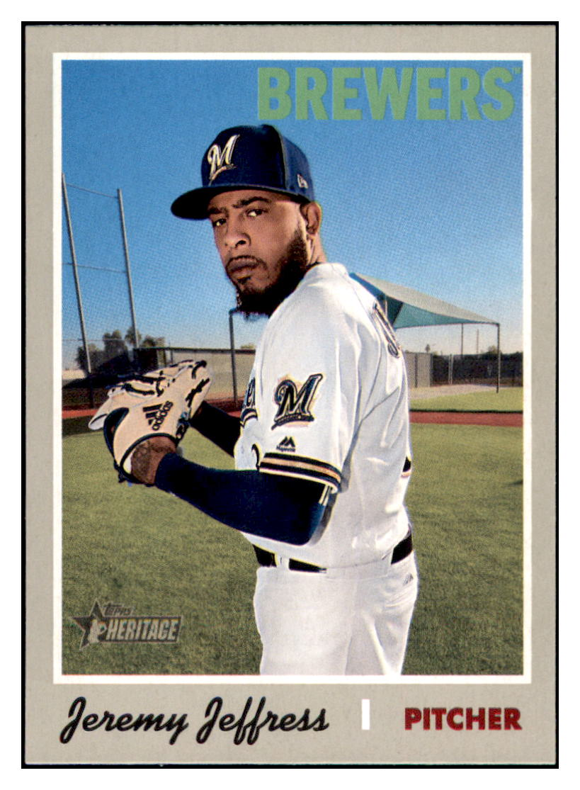 2019 Topps Heritage Jeremy
  Jeffress   Baseball card CBT1B simple Xclusive Collectibles   