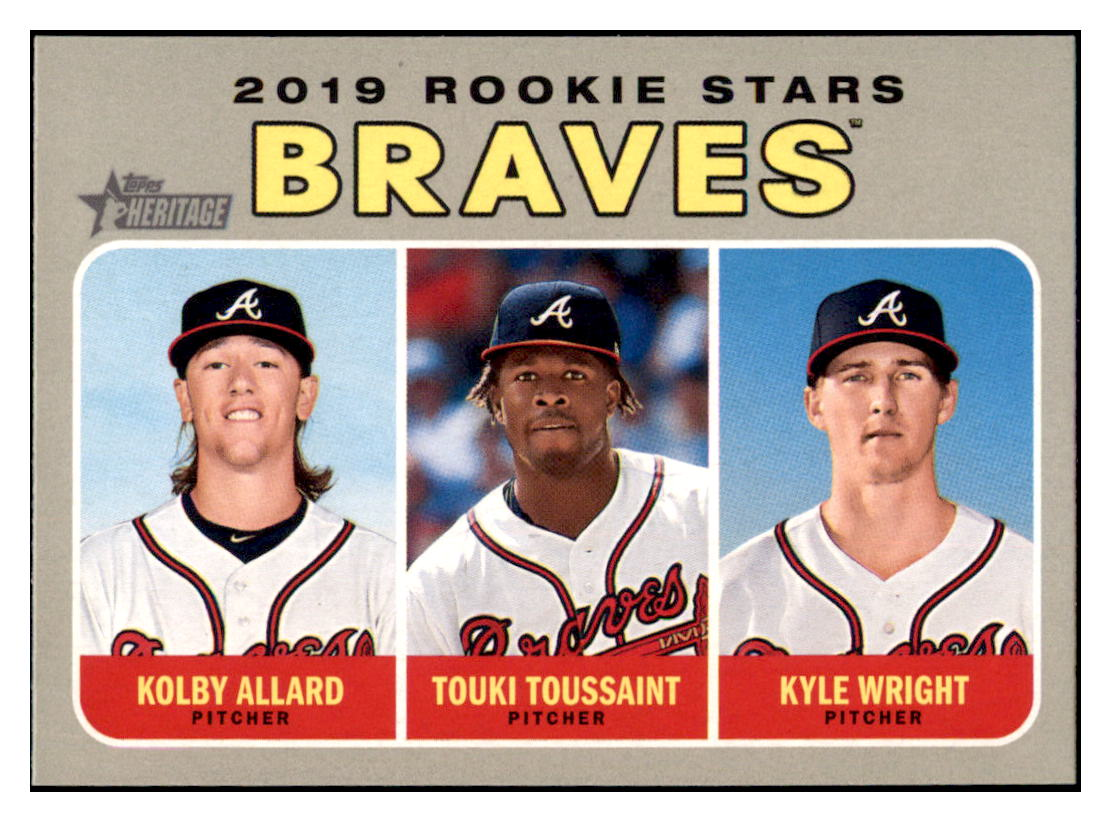 2019 Topps Heritage Kyle
  Wright / Touki Toussaint / Kolby Allard CPC, RC, RS   Baseball card CBT1B simple Xclusive Collectibles   