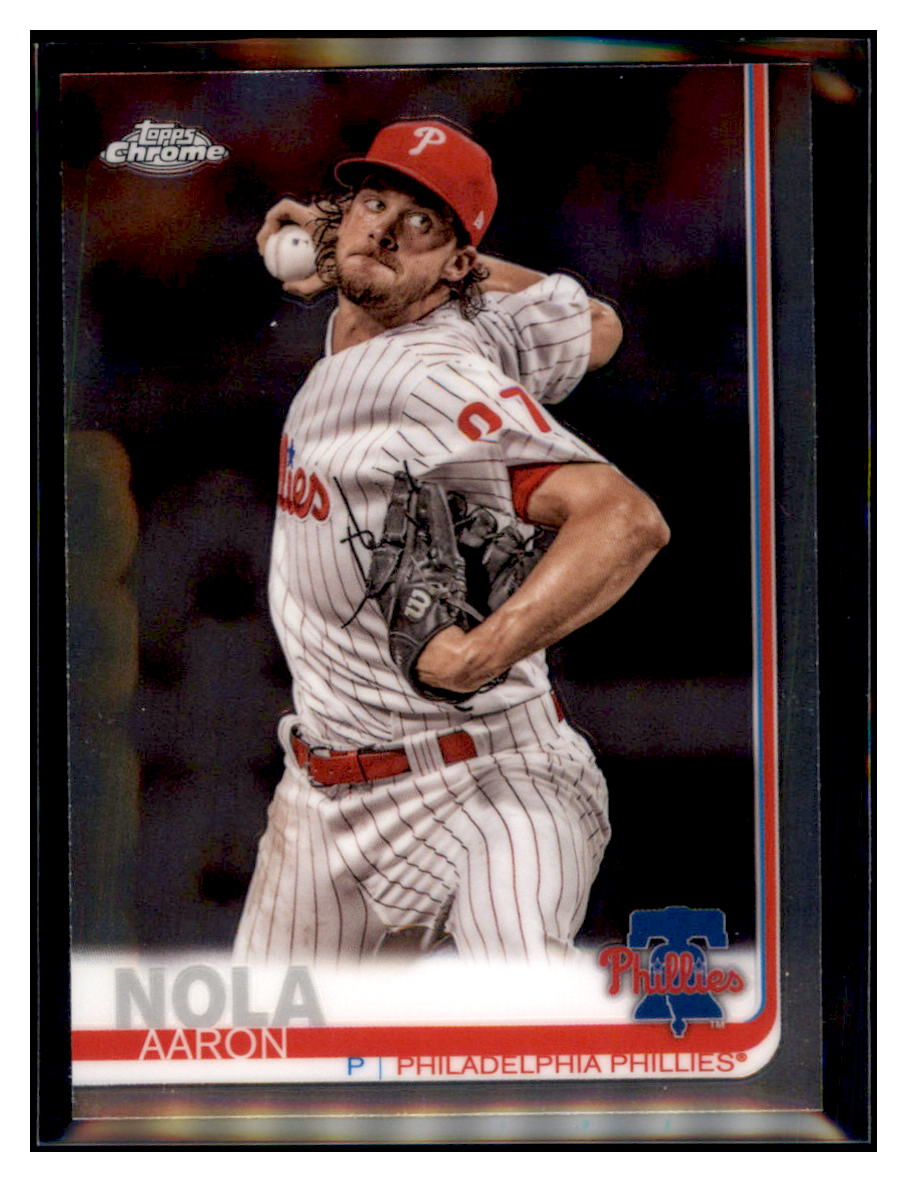 2019 Topps Chrome Aaron
  Nola   Philadelphia Phillies Baseball
  Card CBT1C  simple Xclusive Collectibles   