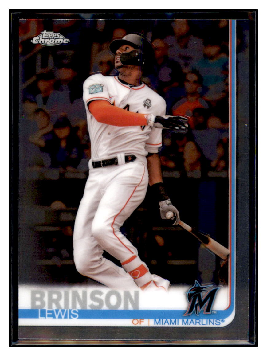 2019 Topps Chrome Lewis
  Brinson   Miami Marlins Baseball Card
  CBT1C  simple Xclusive Collectibles   