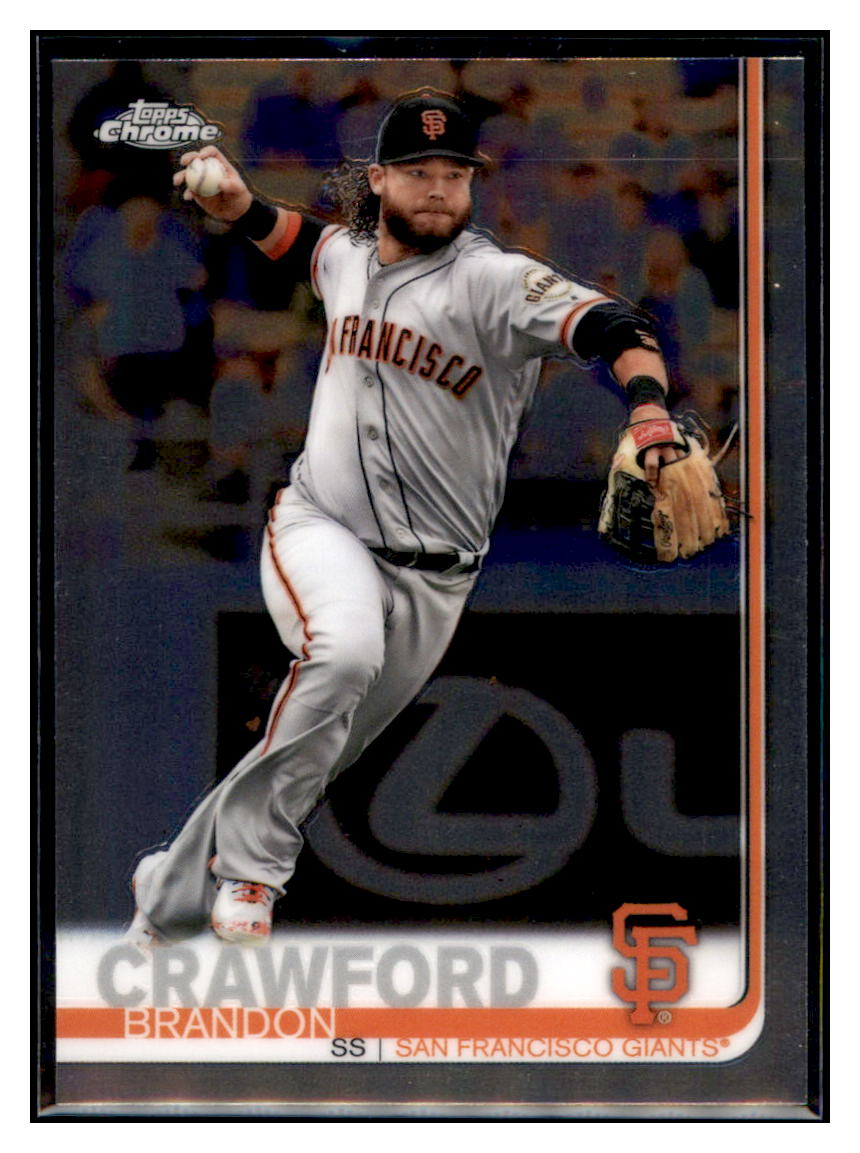 2019 Topps Chrome Brandon
  Crawford   San Francisco Giants
  Baseball Card CBT1C _1b simple Xclusive Collectibles   