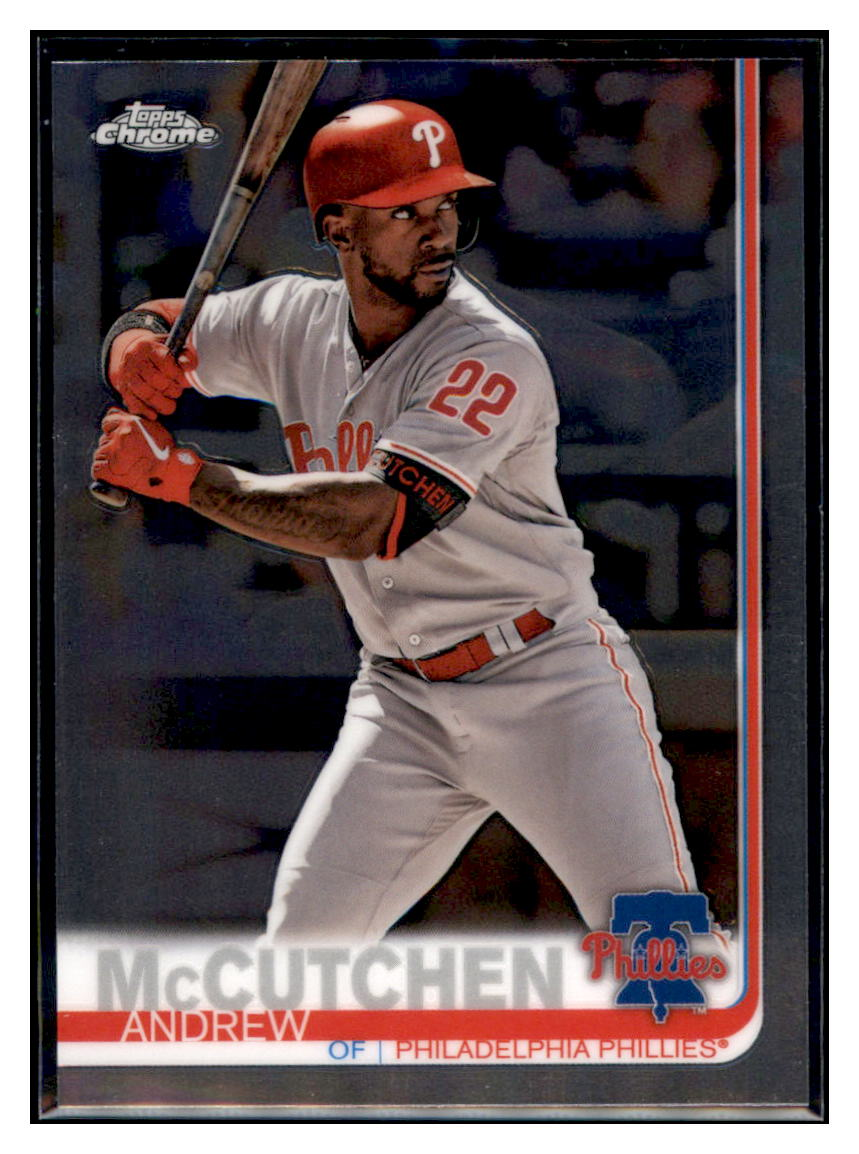 2019 Topps Chrome Andrew
  McCutchen   Philadelphia Phillies
  Baseball Card CBT1C _1b simple Xclusive Collectibles   