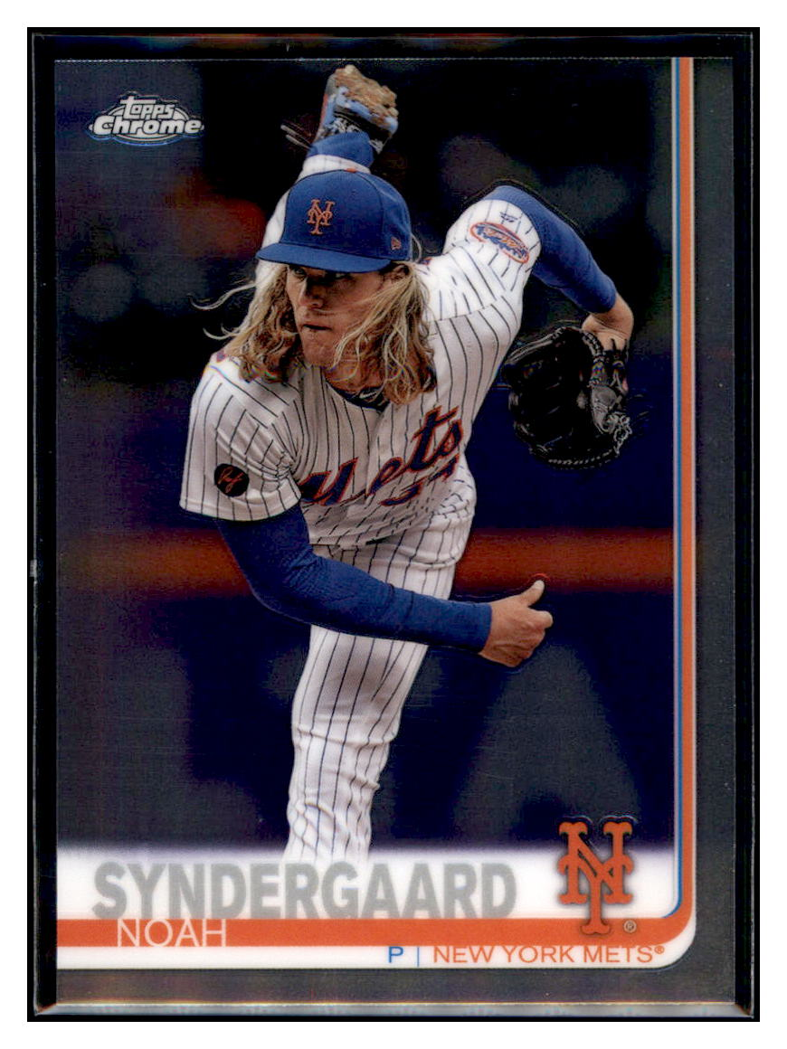 2019 Topps Chrome Noah
  Syndergaard   New York Mets Baseball
  Card CBT1C _1b simple Xclusive Collectibles   