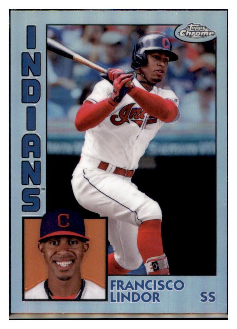 2019 Topps Chrome Francisco Lindor 1984 Topps Baseball
  SN99 Cleveland Indians Baseball Card CBT1C  simple Xclusive Collectibles   