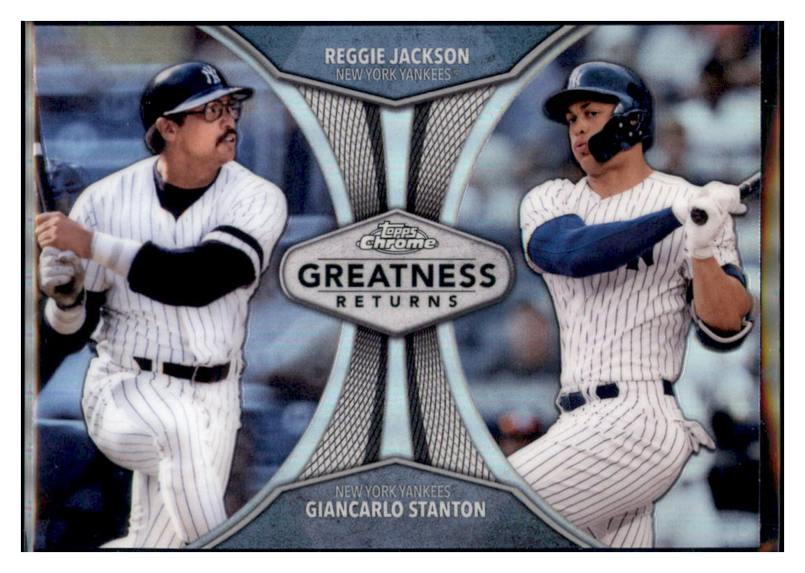 2019 Topps Chrome Giancarlo
  Stanton / Reggie Jackson Greatness Returns 
  New York Yankees Baseball Card CBT1C  simple Xclusive Collectibles   
