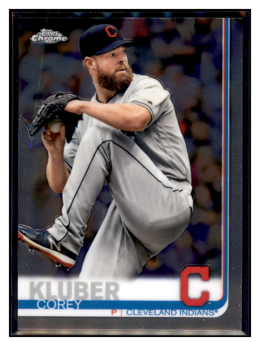 2019 Topps Chrome Corey
  Kluber   Cleveland Indians Baseball
  Card CBT1C _1a simple Xclusive Collectibles   