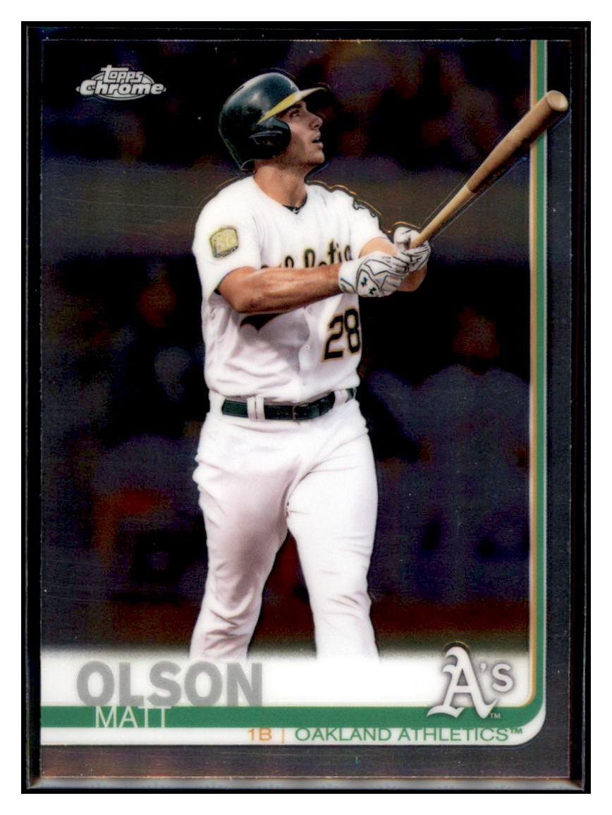 2019 Topps Chrome Matt
  Olson   Oakland Athletics Baseball Card
  CBT1C _1a simple Xclusive Collectibles   