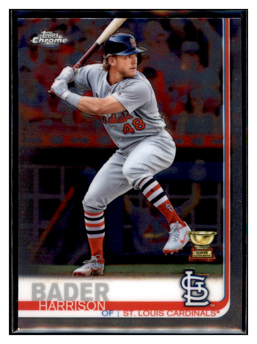 2019 Topps Chrome Harrison
  Bader   ASR St. Louis Cardinals
  Baseball Card CBT1C  simple Xclusive Collectibles   
