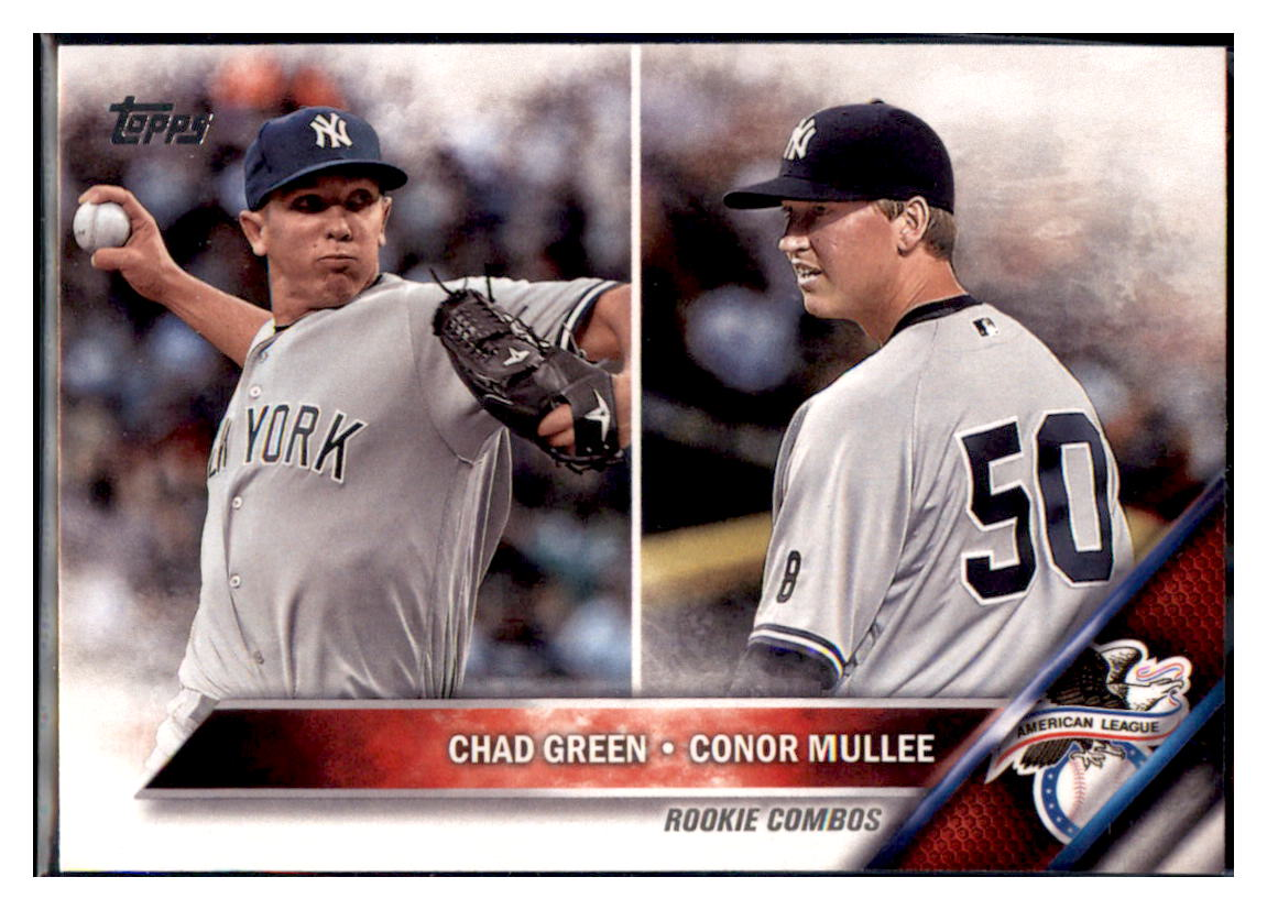 2016 Topps Update Chad Green
  / Conor Mullee RC   New York
  Yankees  Baseball Card DPT1B simple Xclusive Collectibles   