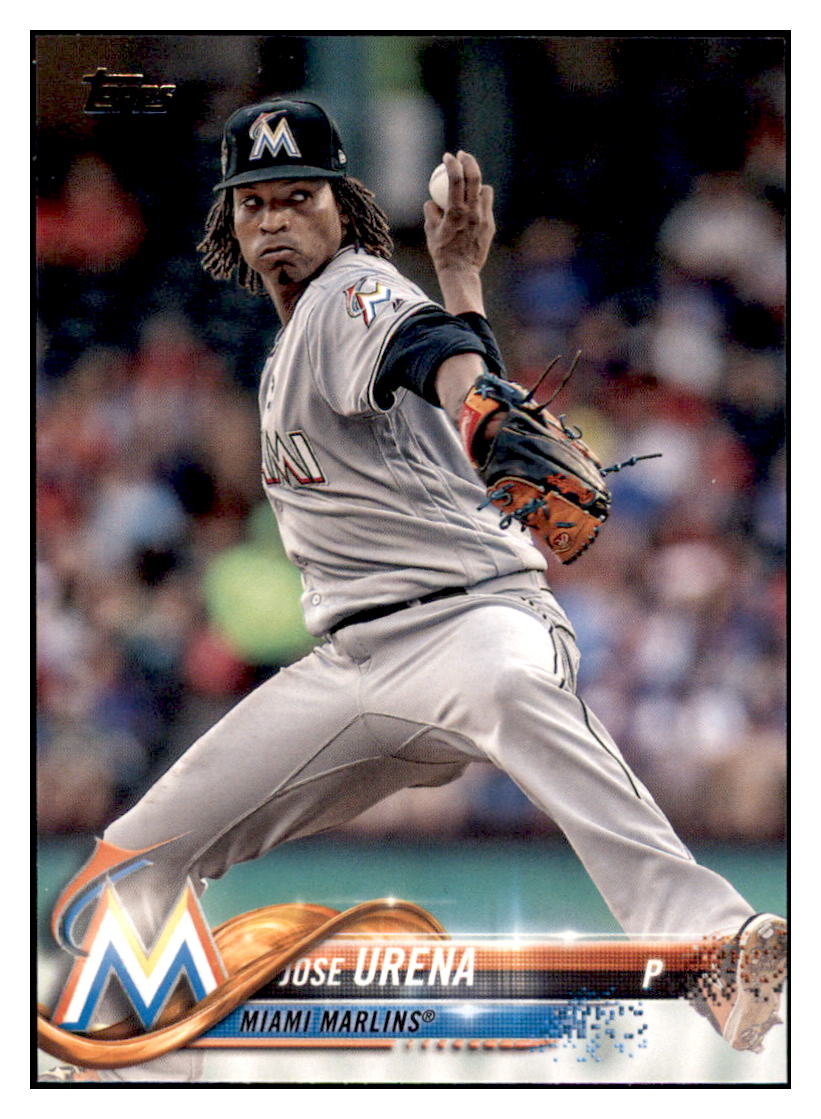 2018 Topps Jose Urena   Miami Marlins Baseball Card DPT1D simple Xclusive Collectibles   