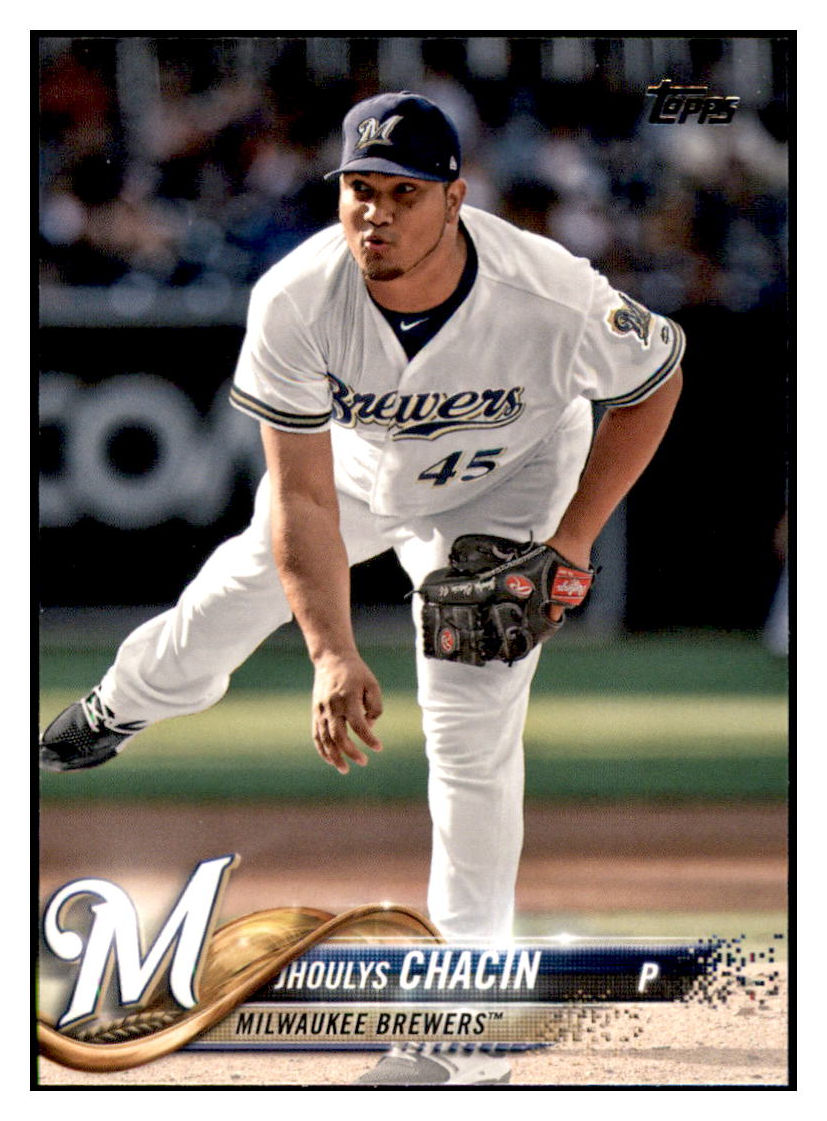 2018 Topps Jhoulys
  Chacin   Milwaukee Brewers Baseball
  Card DPT1D simple Xclusive Collectibles   