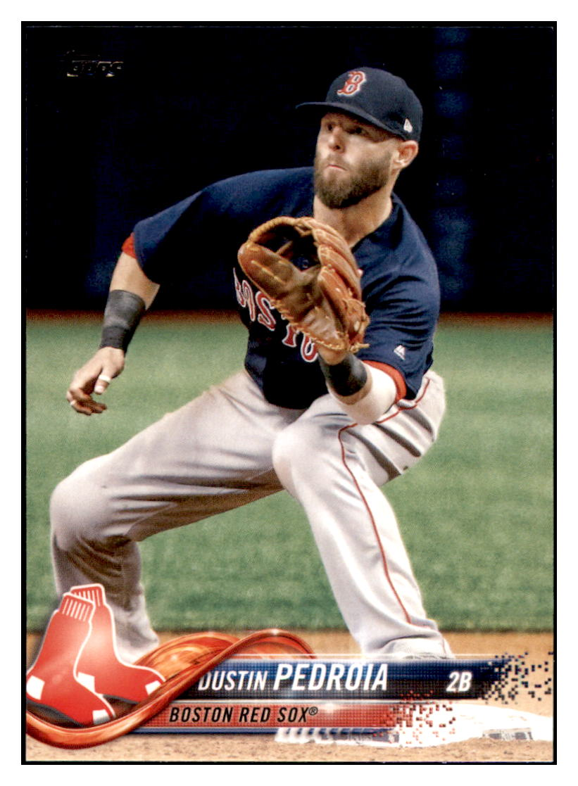 2018 Topps Dustin
  Pedroia   Boston Red Sox Baseball Card
  DPT1D simple Xclusive Collectibles   