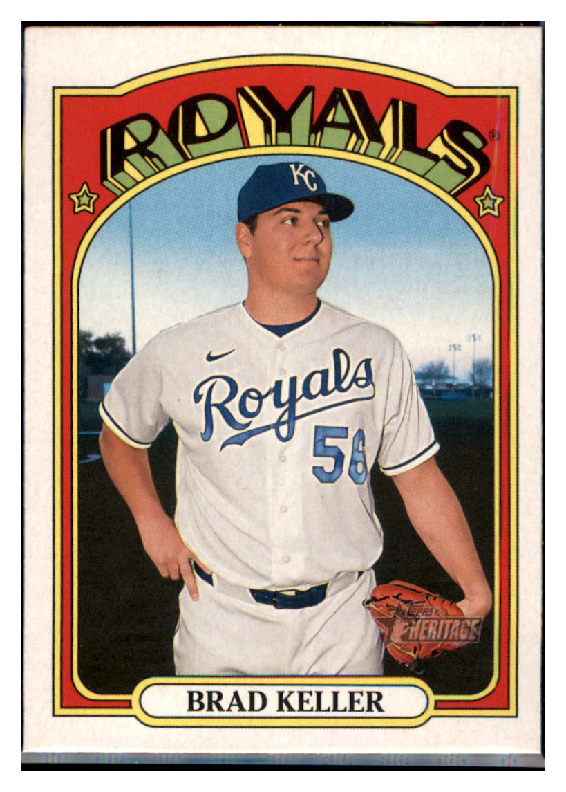 2021 Topps Heritage Brad
  Keller   Kansas City Royals Baseball
  Card GMMGA simple Xclusive Collectibles   