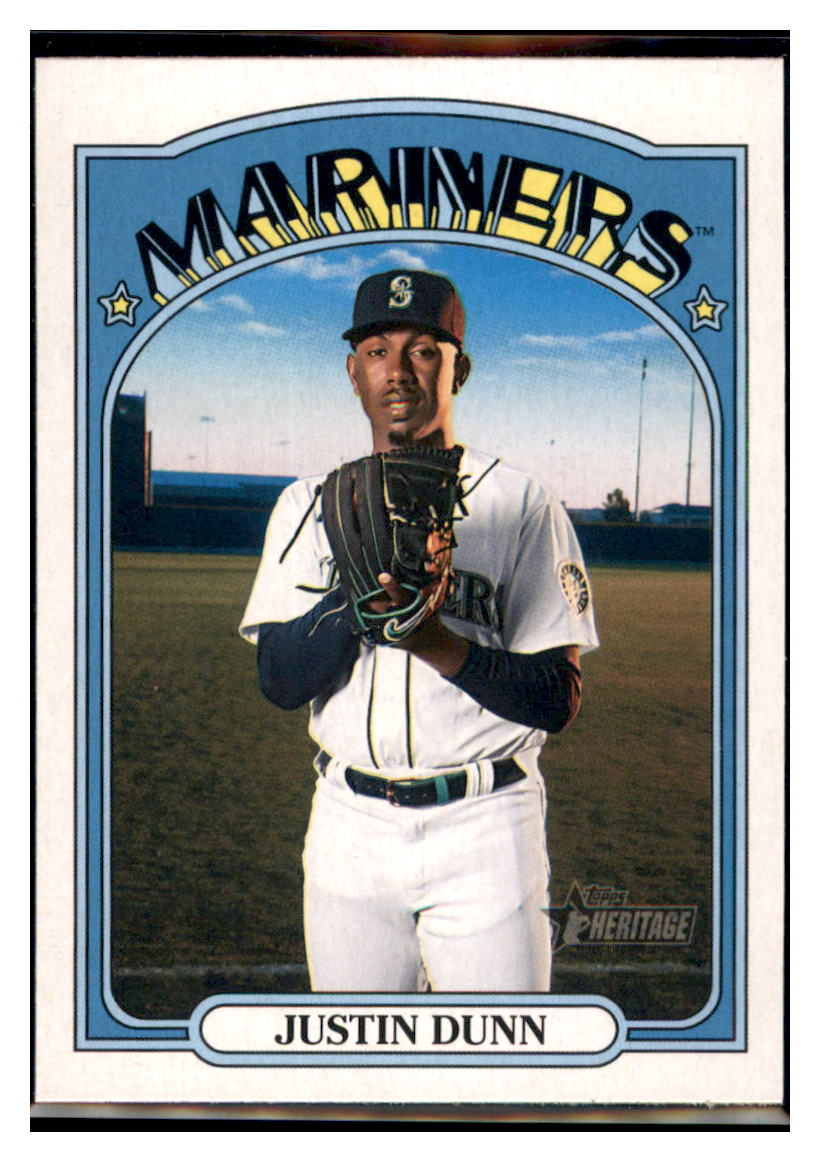 2021 Topps Heritage Justin
  Dunn   Seattle Mariners Baseball Card
  GMMGA simple Xclusive Collectibles   