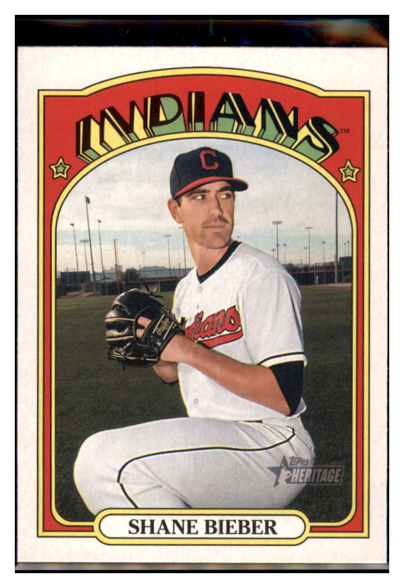 2021 Topps Heritage Shane
  Bieber   Cleveland Indians Baseball
  Card GMMGB simple Xclusive Collectibles   